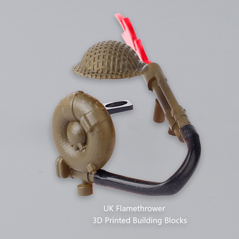 3D Printing Lego Bricks - MOC WW2 militaire britannique MK-II lance-flammes