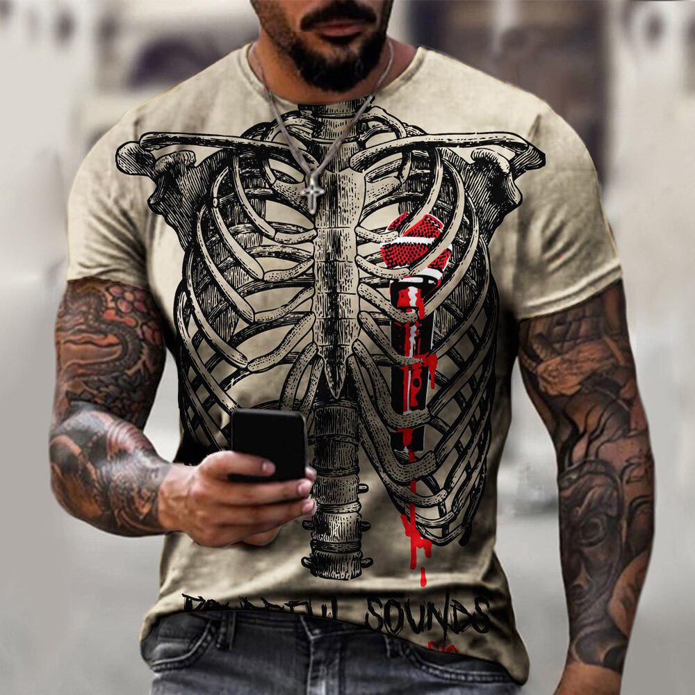3D Printing X Ray - T-shirt décontracté gothique à manches courtes